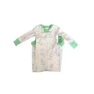 TBBC Adorable Bunny Print Kids Pajamas - Green and White